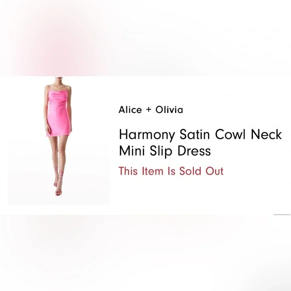 Alice + Olivia Harmony Mini Slip Dress in French Rose - Picture 6 of 6